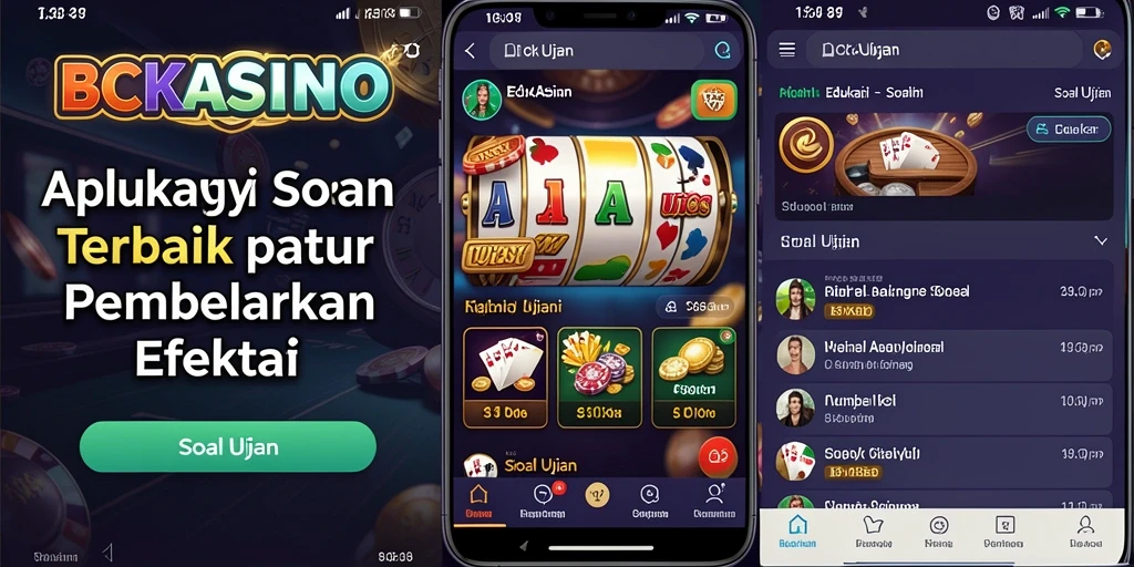 Antarmuka BCKASINO yang menarik dan fungsional untuk soal ujian.