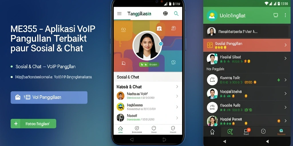 Tampilan antarmuka pengguna ME355 yang intuitif untuk VoIP Panggilan.