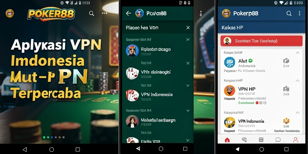 Tampilan antarmuka POKER88 dengan fitur VPN yang mudah digunakan.